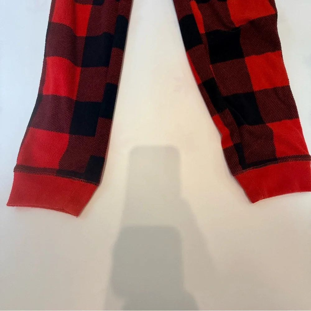 Old Navy BUNDLE Red Buffalo Check Flannel Jogger Pants Girls L & Shorts Womens S